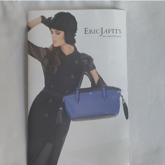 NWOT Eric Javits Blue Black Satchel Hand Bag shoulder - Picture 4 of 15